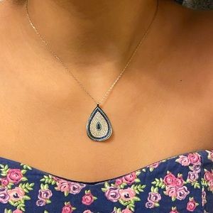 Drop Evil Eye pendant Sterling silver 925 Necklace